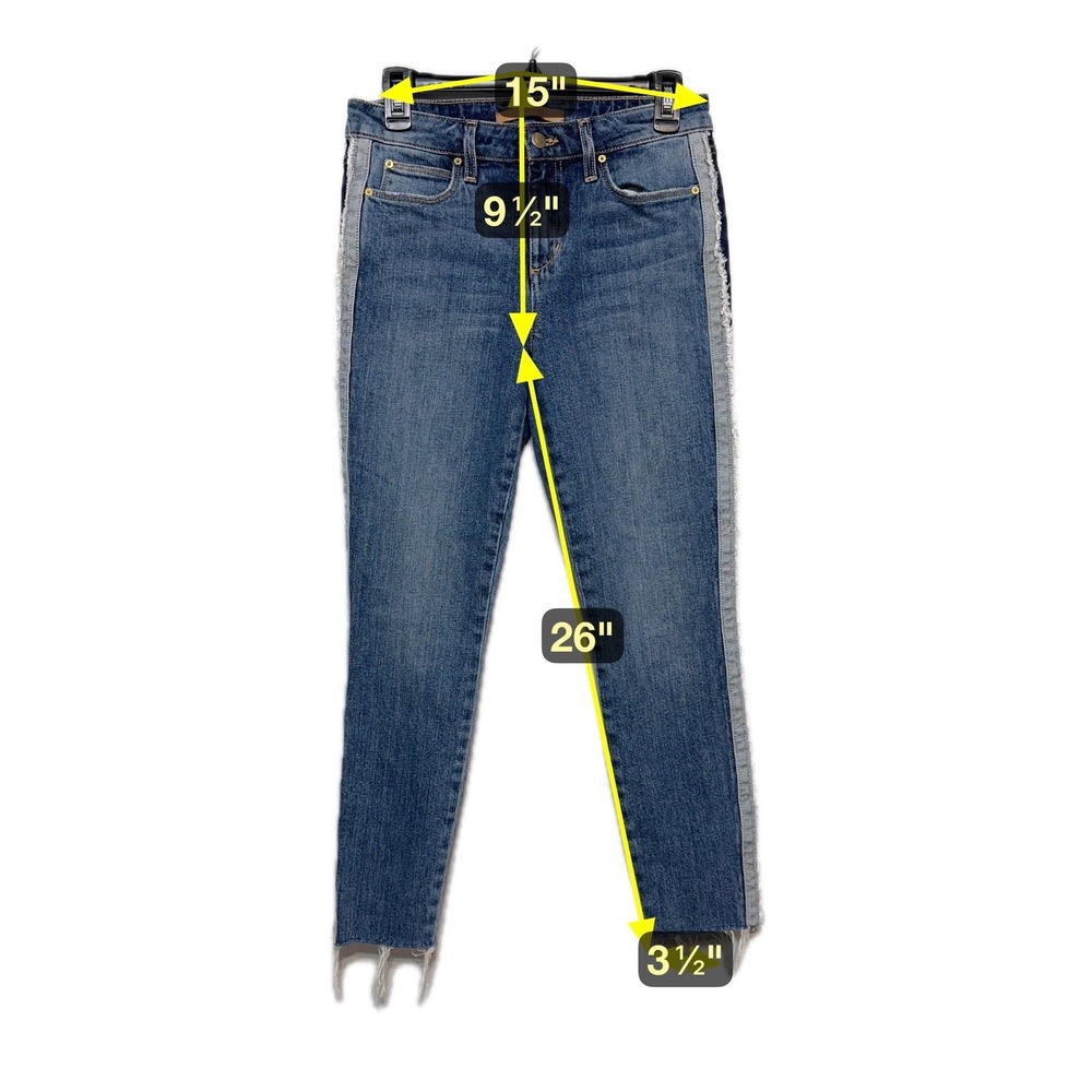 Joe's Jeans The Icon Mid Rise Crop Size 27 Raw Hem Contrast Side Stripe Comfort - Picture 7 of 7